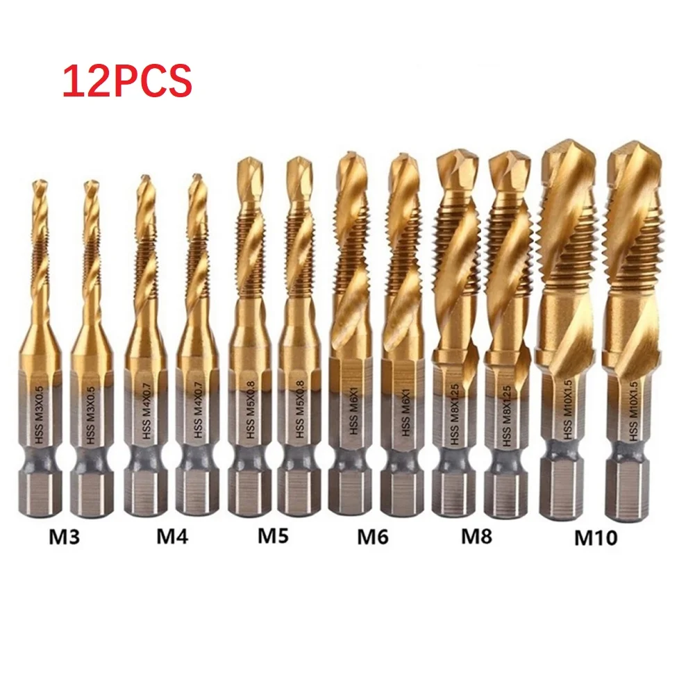 5 Pezzi Rubinetto Filettato Maschio a Spirale Alta Velocità Acciaio HSS M3 M4 M5 M6 M8 Strumenti