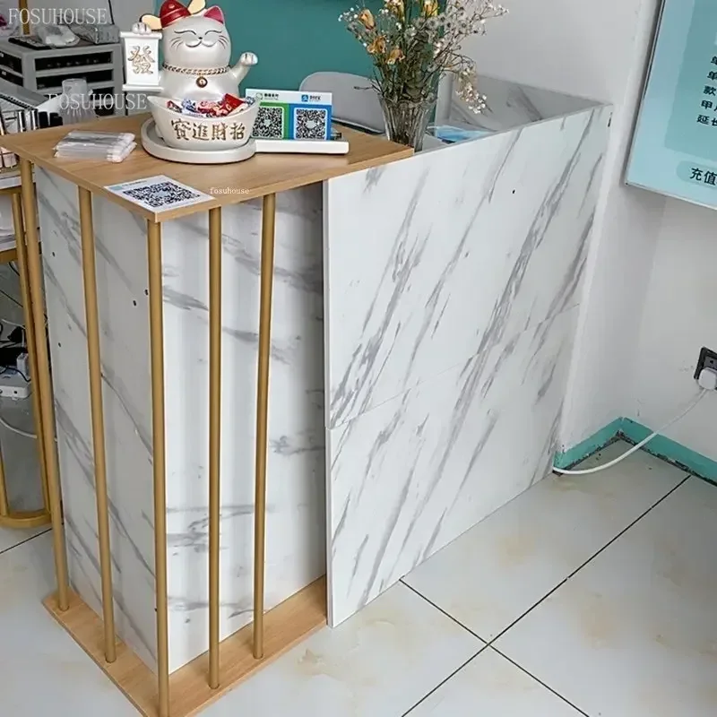 Modern wood Reception Desks Beauty Salon Clothing Store checkout counter Simple Supermarket Cashier Hotel Small Reception desk Z