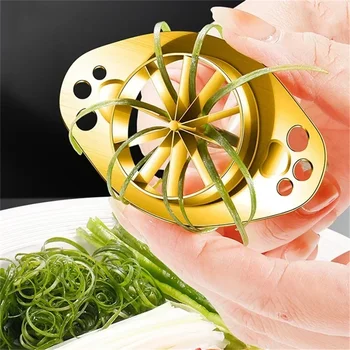 สแตนเลสสับเครื่องตัดหัวหอมสีเขียวผักฉีกเครื่องตัดครัวเครื่องมือ Itchen อุปกรณ์ Gadget เครื่องตัดมัลติฟังก์ชั่น 2