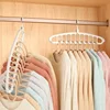 Rotating Folding Clothes Hanger Closet Organizer Multi-port Clothing Drying Rack Foldable Plastic Scarf 11-hole Storage Hangers 4