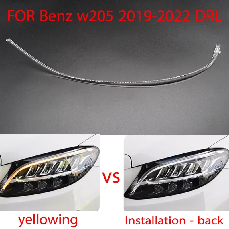 

Car Aperture Hernia Headlight DRL Guide Daytime Running Light Tube LED Light Bar White For Mercedes-Benz C-Class W205 2019-2023