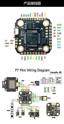 F7 MINI Contrôleur de Vol MPU6500 Betaflight 3-6S Lipo