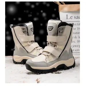 Comprar Botas de nieve de invierno para mujer, botas cálidas de felpa  media, zapatos de algodón engrosados