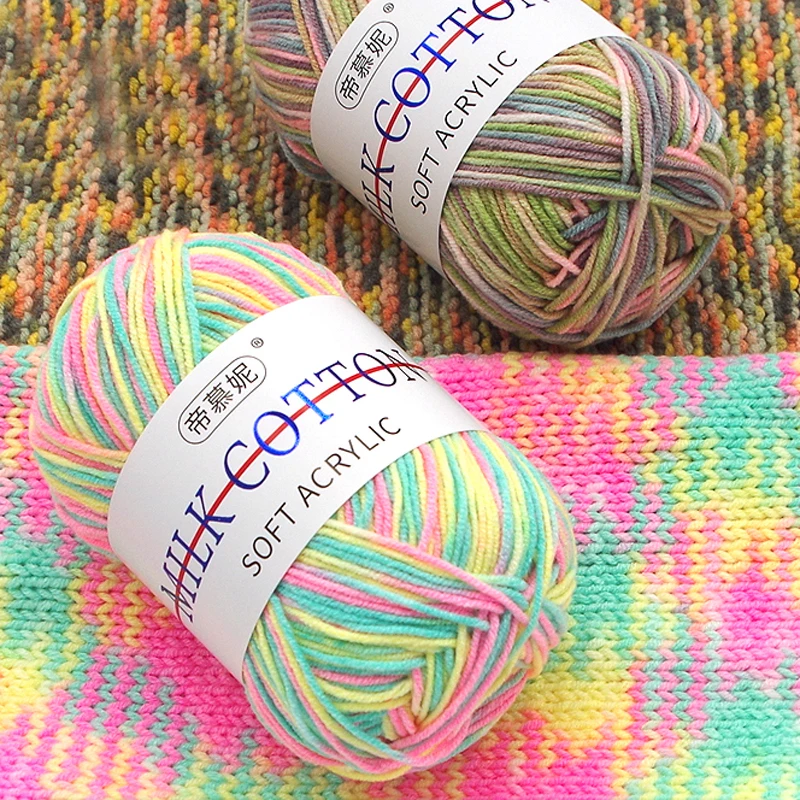 1Pc 50g Milk Cotton Knitting Yarn Crochet Yarn Hand Knitted Line DIY Knit Sweater Scarf Hat sock blanket amigurumi threads 120M 3