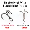 50pcs/20pcs 6x Treble Hooks Classic Fishing Hooks Strong Sharp Tackle Hooks 8# 6# 4# 2# 1# 1/0# 2/0# 3/0# 2