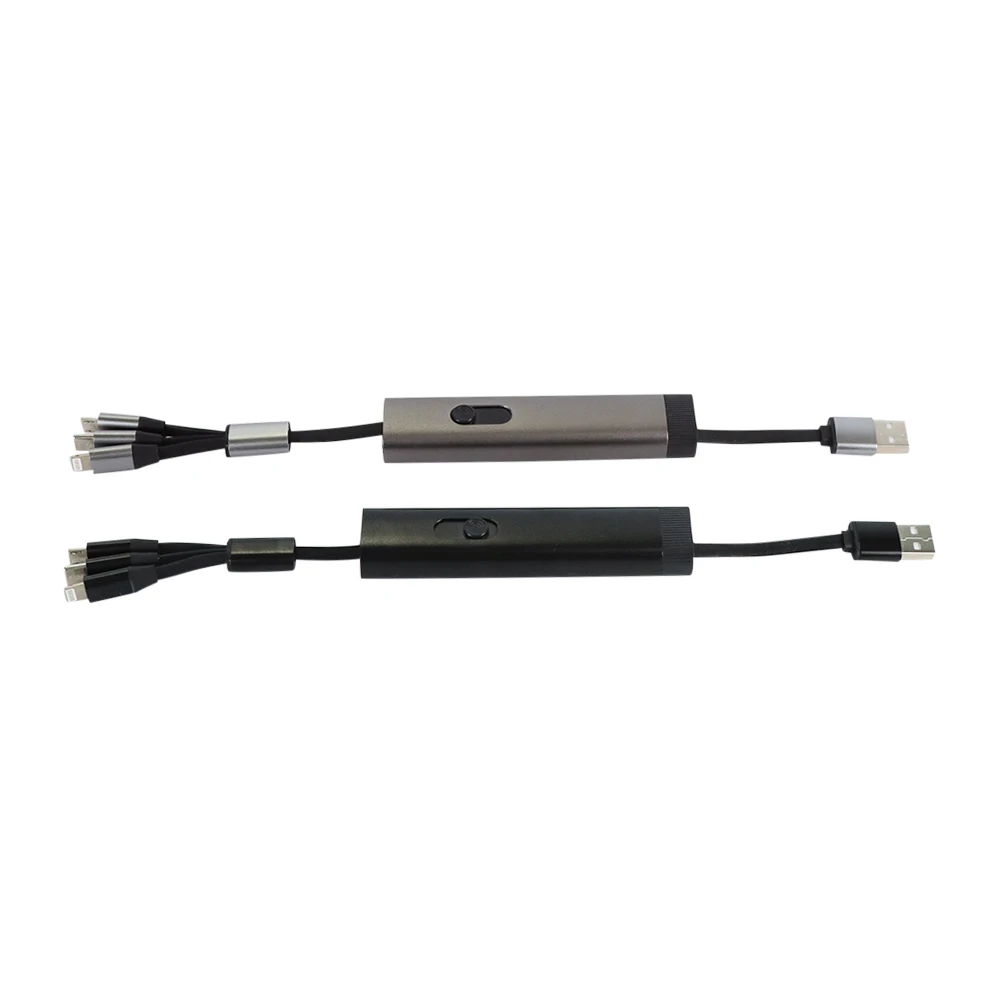 5A Quick Charge One Tow Three Data Cable Zinc Alloy Multi-Function Three-in-one Key Chain Charging Type-c Micro Charging Cord