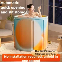 Adult Large Folding Bucket Portable Thermal Insulation Bathtub Adult Child Bath Bath PVC Material Free Installation 70 * 65CM 1