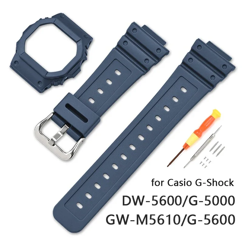 Rubber Resin Strap Case for Casio G-Shock DW-5600 GW-M5610 GW
