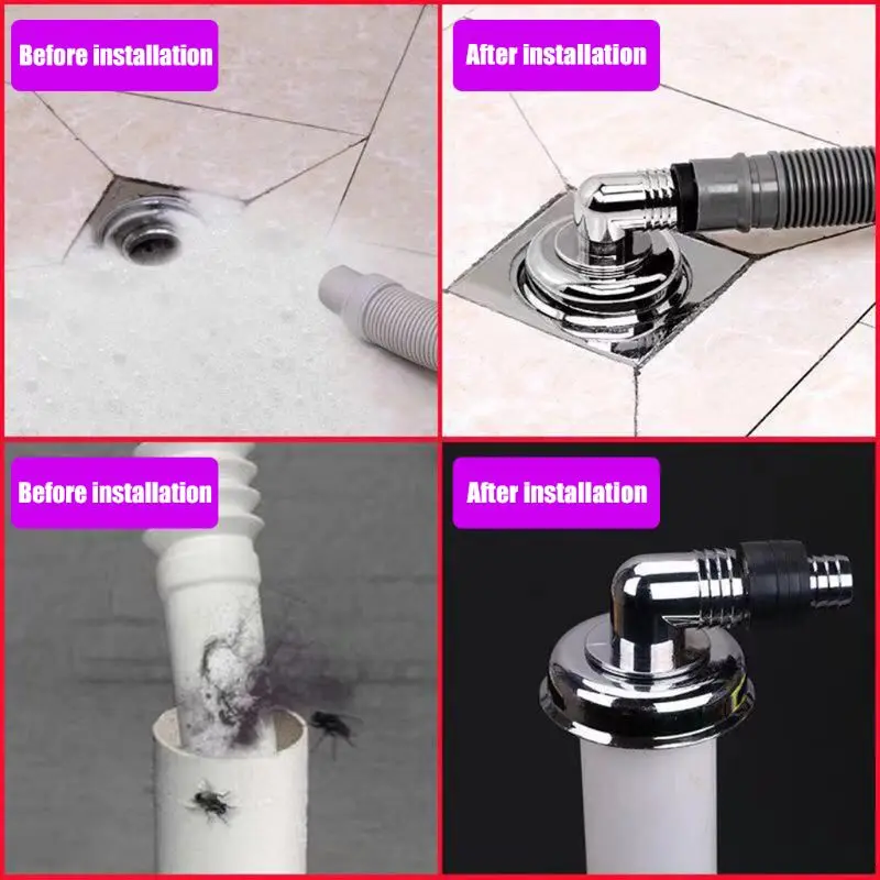 Sink Overflow Cover Washing Machine Floor Drain Tee Joint