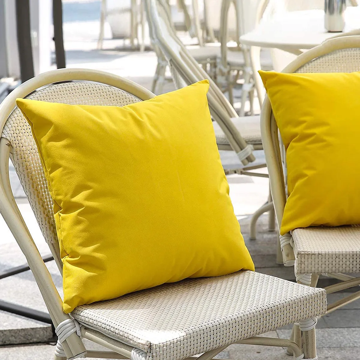 Solid Color Outdoor Waterproof Cushion Cover Candy-colored Simple Rainproof Stain-resistant Throw Pillow Covers for Patio Sofa 5