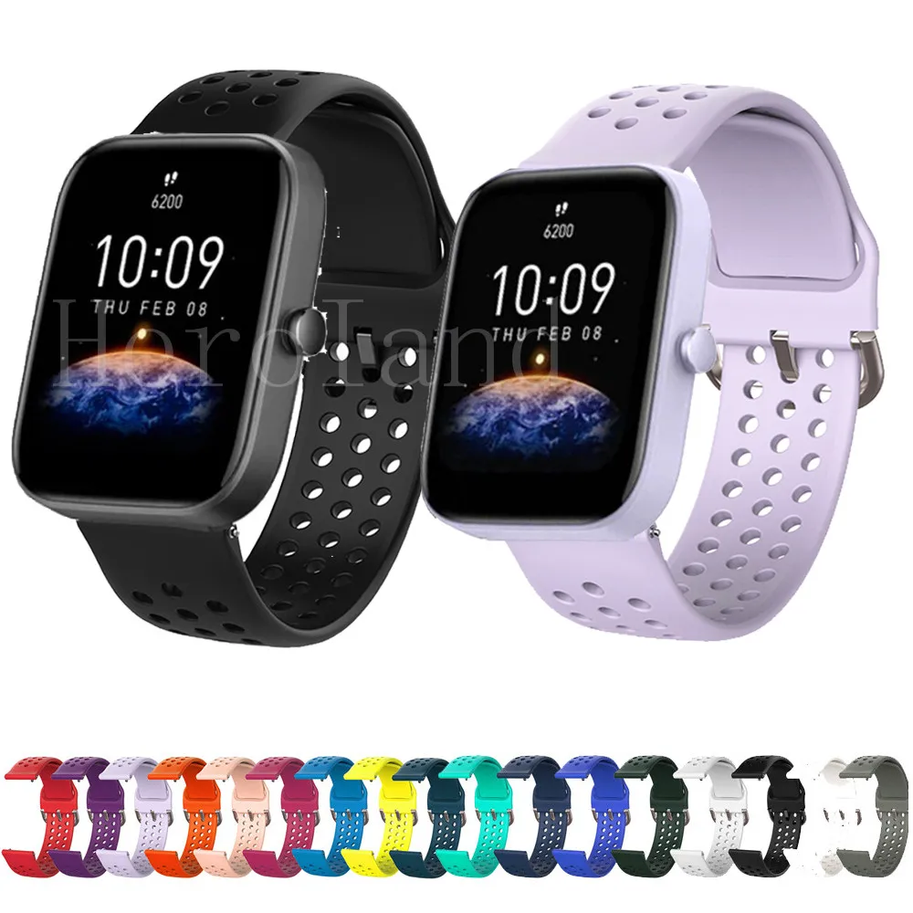 

Ремешок силиконовый для Xiaomi Huami Amazfit Bip U/S, мягкий браслет для Amazfit Bip 3 3 Pro, 20 мм