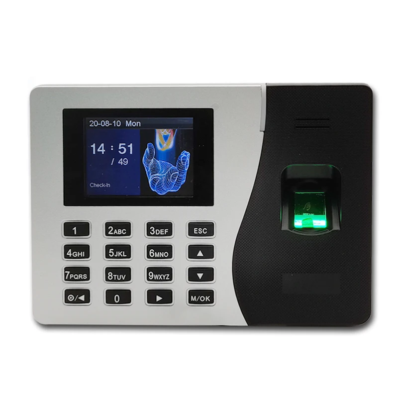 K14 TCP/IPTime Attendance System Employee Office Machine Time Clock USB Biometric Fingerprint Record Optional Battery