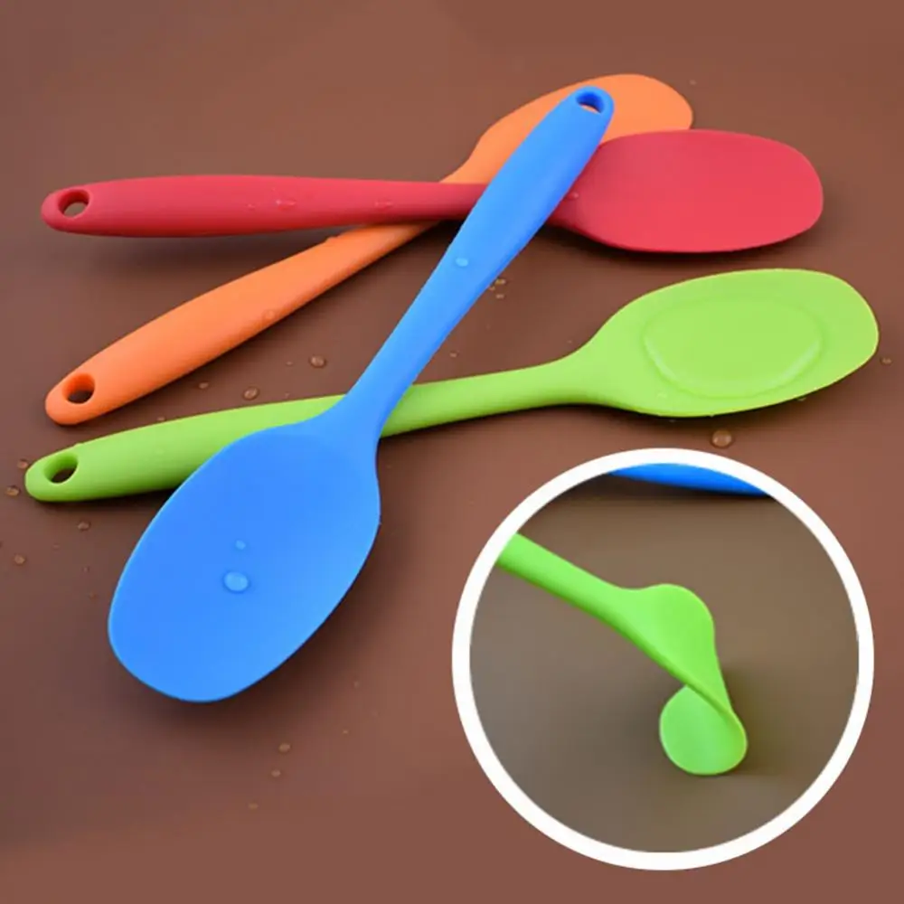 21cm Silicone Scraper Long Handle Spoon Jar Spatula Cream Smoother Cake Making Tools Gadget Kitchen Cooking Utensil For Baking