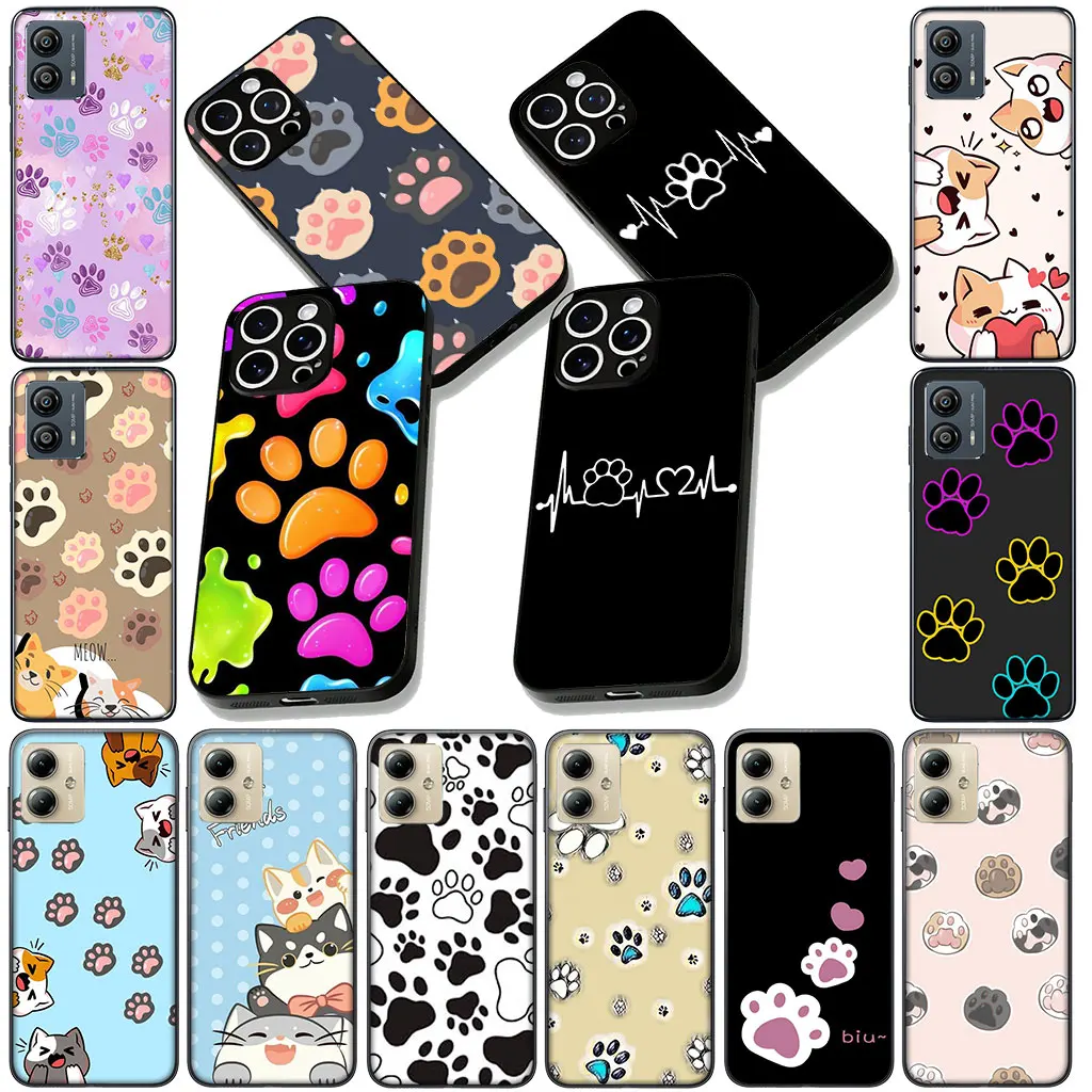 Cute Dog and Cat Cartoon Soft Phone Cover – Durable and Stylish Paw Design Case