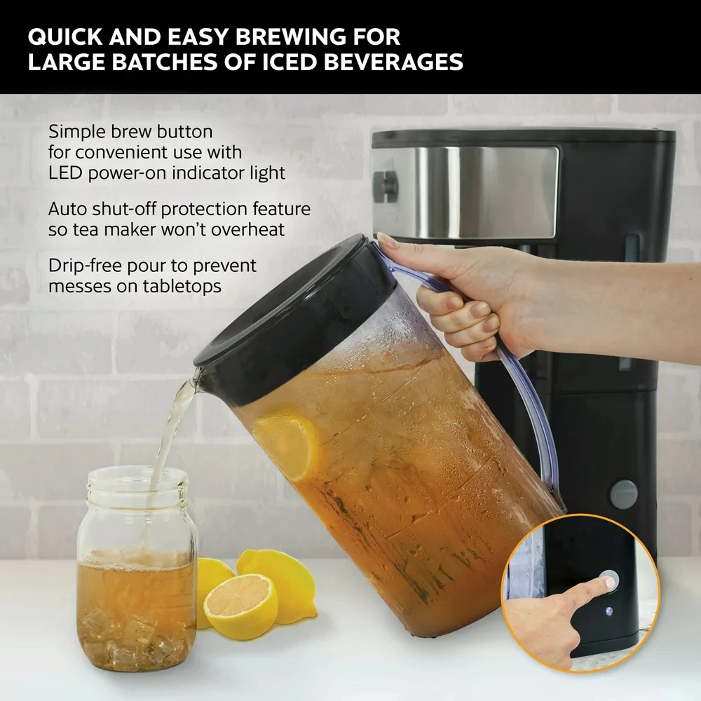 Iced Tea Maker and Iced Coffee Maker Brewing System with 2-quart Pitcher,  sliding strength selector for Taste Customization, Sta - AliExpress