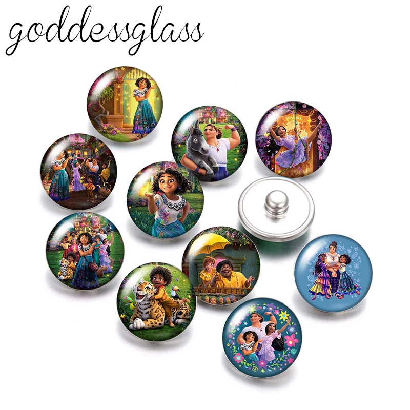 Disney Encanto Mirabel Magical music Movie 10pcs Round photo 18mm snap buttons for 18mm snap necklace DIY jewelry