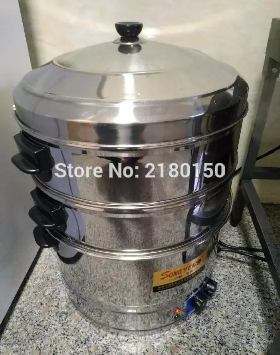 Commercial Electric Steamer Stainless Steel Multi-Functional Steaming Machine With Large Capacity & Time Seting Steamer