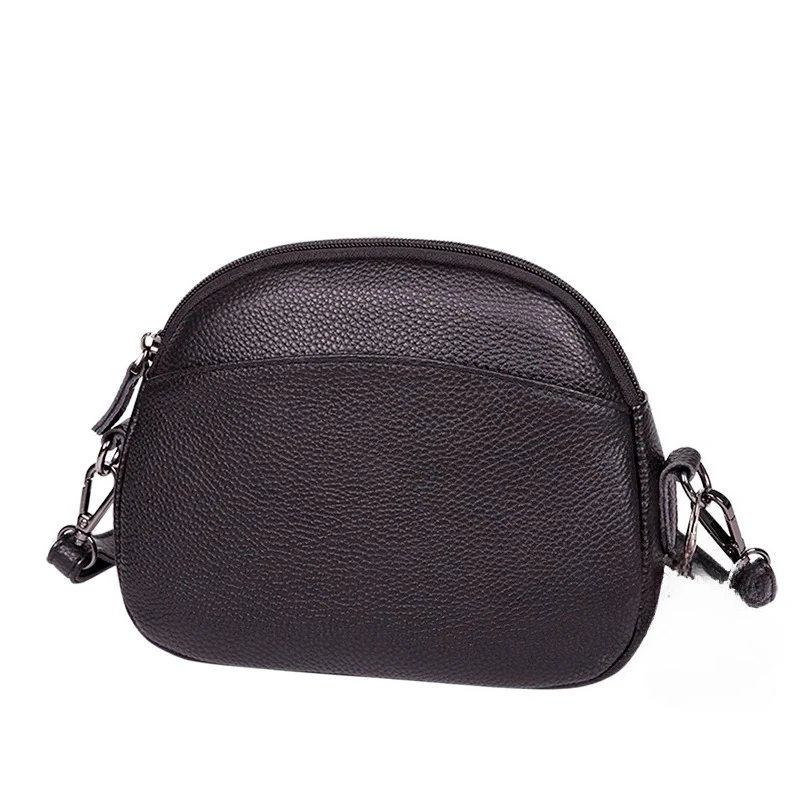Genuine Leather Cross Body Bag Casual Shell Cow Leather Woman's Handbag Fashion Ladies Solid Shoulder Messenger Bags Clutch