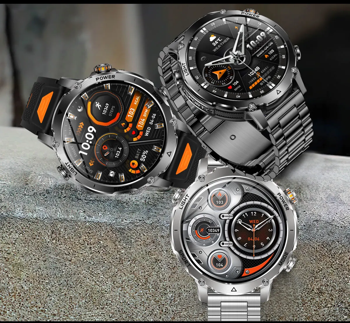 Military Smart Watch For Men Gps Waterproof With Strong Flashlight_voghion.com