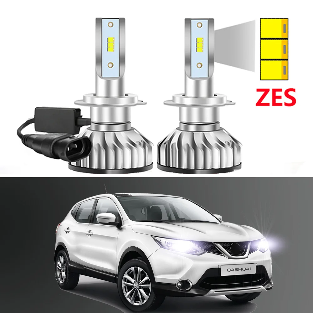 2pcs For Nissan Qashqai J11 2015 Led Headlight Bulbs With Zes Chips