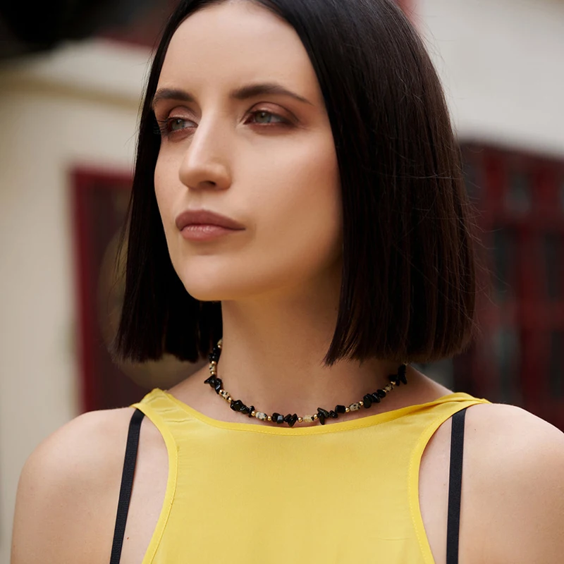 

Женское Короткое ожерелье из натурального камня, изысканный модный чокер неправильной формы в стиле бохо, 2023