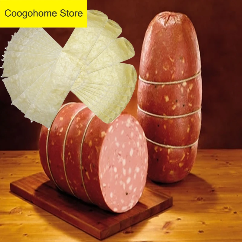 BBQ Casings for Sausage 10pcs/Lot Each Length:50cm Wide:10cm Salami BBQ Kitchen Tools Meat Poultry Tools Inedible Casings Sausage Stuffer BBQ Casings