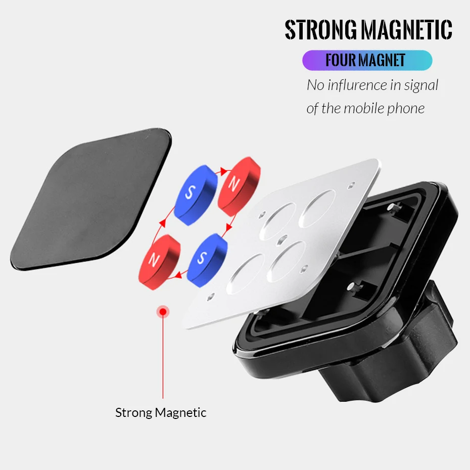 360 Degree Car Magnet Mobile Phone Holder For iPhone GPS Smartphone Car Phone Holder Mount Stand Support Xiaomi mobile phone holder for car