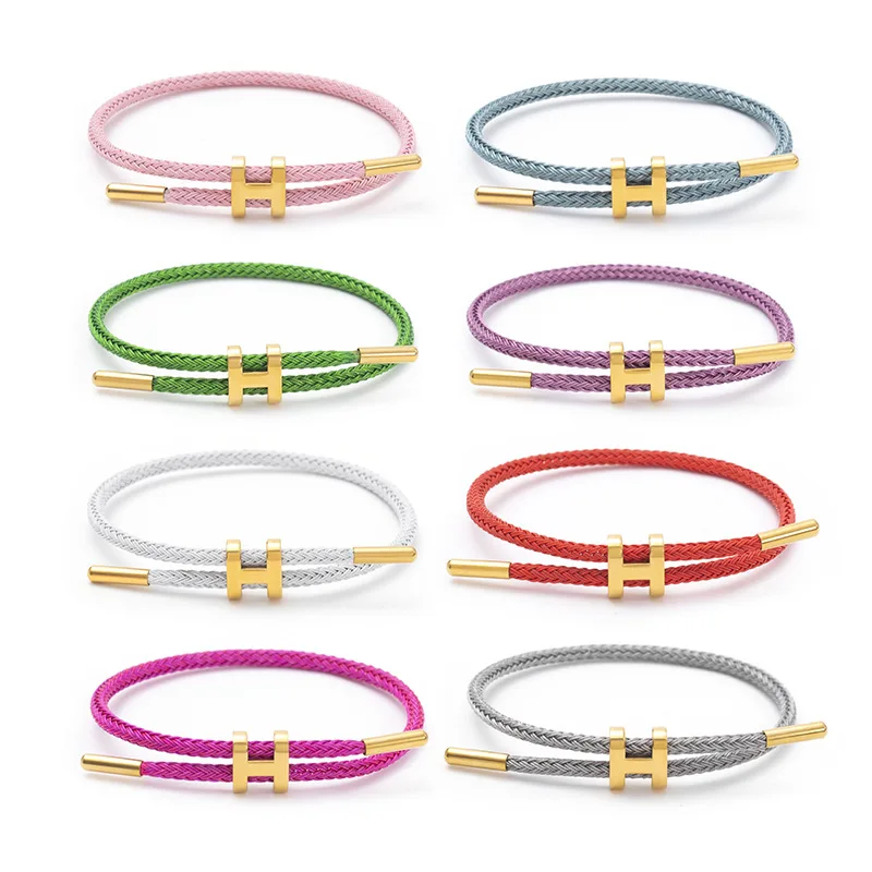 

2024 New Hot Selling Fashion Stainless Steel Men's and Women's Bracelet, Adjustable 3D Waterproof Colorful Braided Bracelet