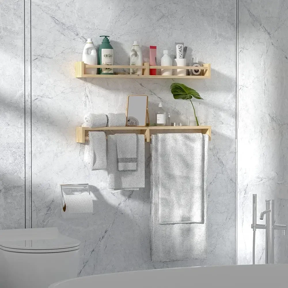 Wood Floating Book Shelves Wooden Shelves Classic Nursery for Wall Kids Room Bathroom Kitchen Decor