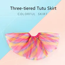 

Three-layer Children Clothing Party Dance Girls Colorful Princess Style Candy Mesh Skirt Tulle Tutu Skirt