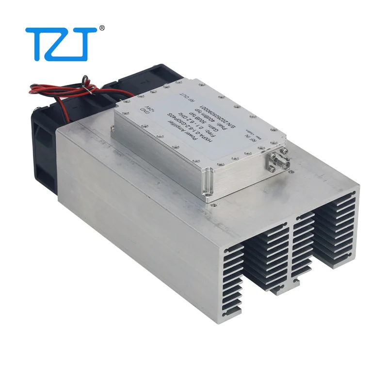 TZT 0.1-6.2GHz 10W RF 마이크로파 전력 증폭기 1.6dB 저잡음 50dB 고이득 증폭기(SMA 암 커넥터 포함)