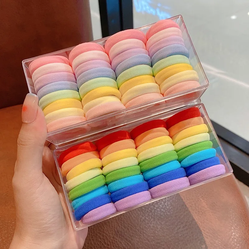Bonbonfarbene Haarschleife, große Größe, nicht schädlich, hoher Pferdeschwanz, gebundenes Stirnband, großes Mädchen, langlebig, elastisches Gummiband, Damen, koreanisches V – Detail 1