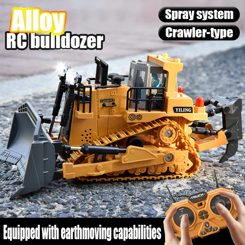 Metal Remote Control Bulldozer Toy Vehicle for Kids