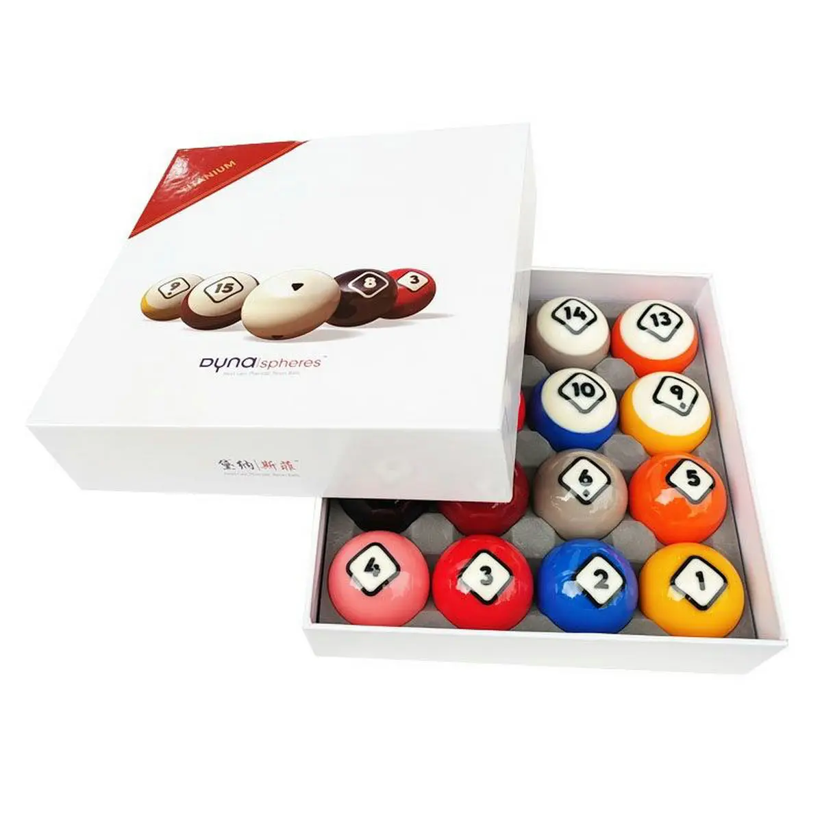 Dynasphere Titanium 2-1/4 in. Belgian Designed Billiards Pool Balls Set