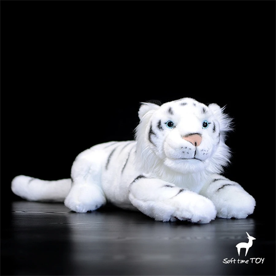 White Tiger High Fidelity Anime Cute Plushie Bengala Tiger Peluche Animali Realistici Simulazione Bambola Di Pezza Kawai Toy Gifts
