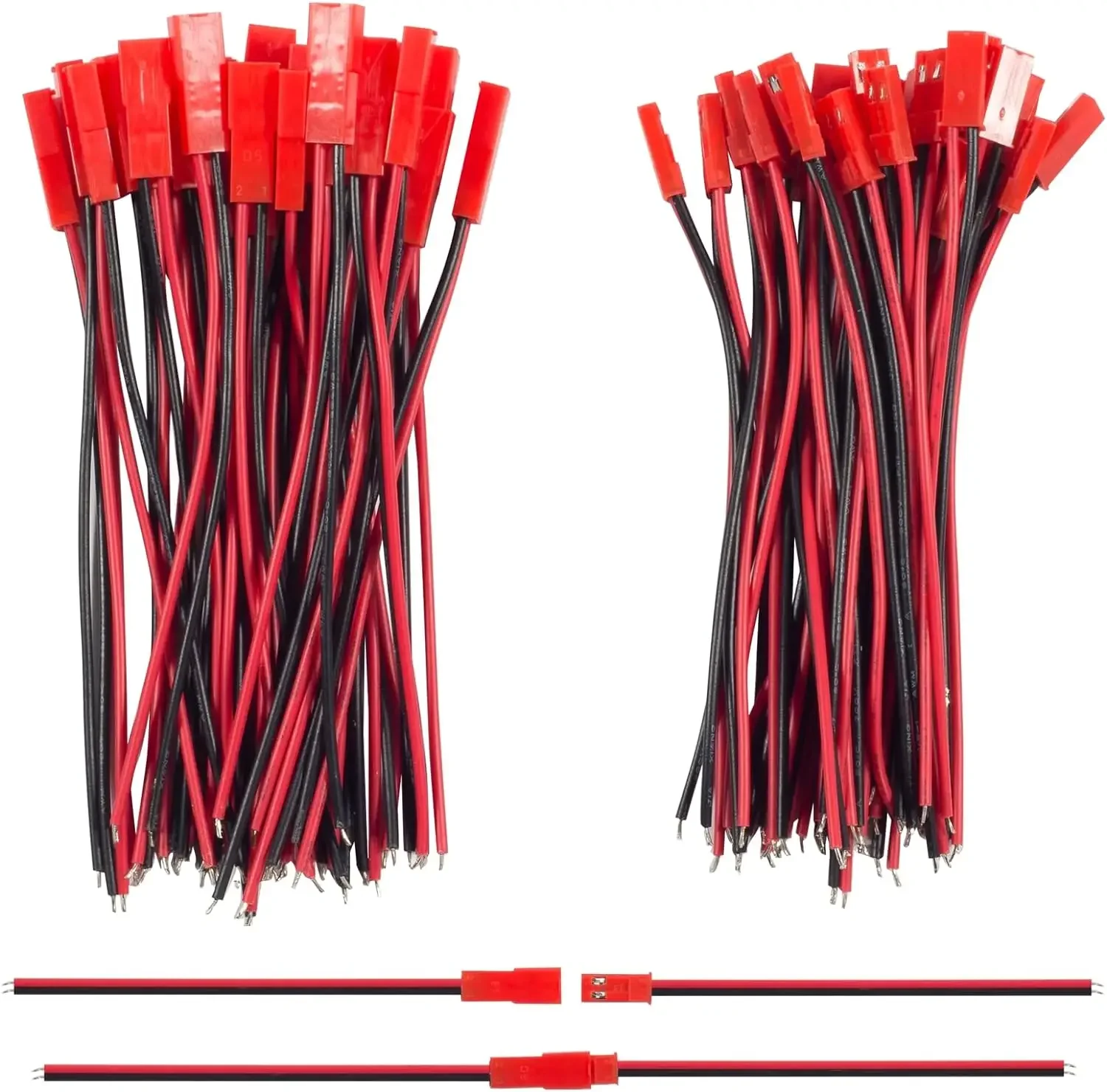 Plug Connector 10 Pairs 22 AWG JST 2 Pin Male Female for LED RC Battery