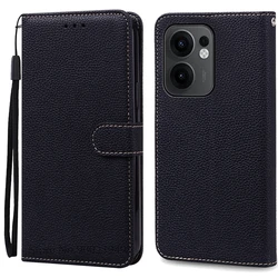 Versatile Wallet Leather Flip Cover - Reno 13FS (Reno 13F) (Black)