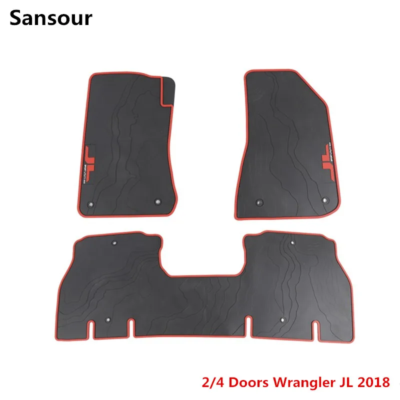 

Sansour 3D Cargo Trunk Organizer Tray Mat Slush Floor Mat Liner Mats Carpet Rubber Synthetic Leather For Jeep Wrangler JL 2018