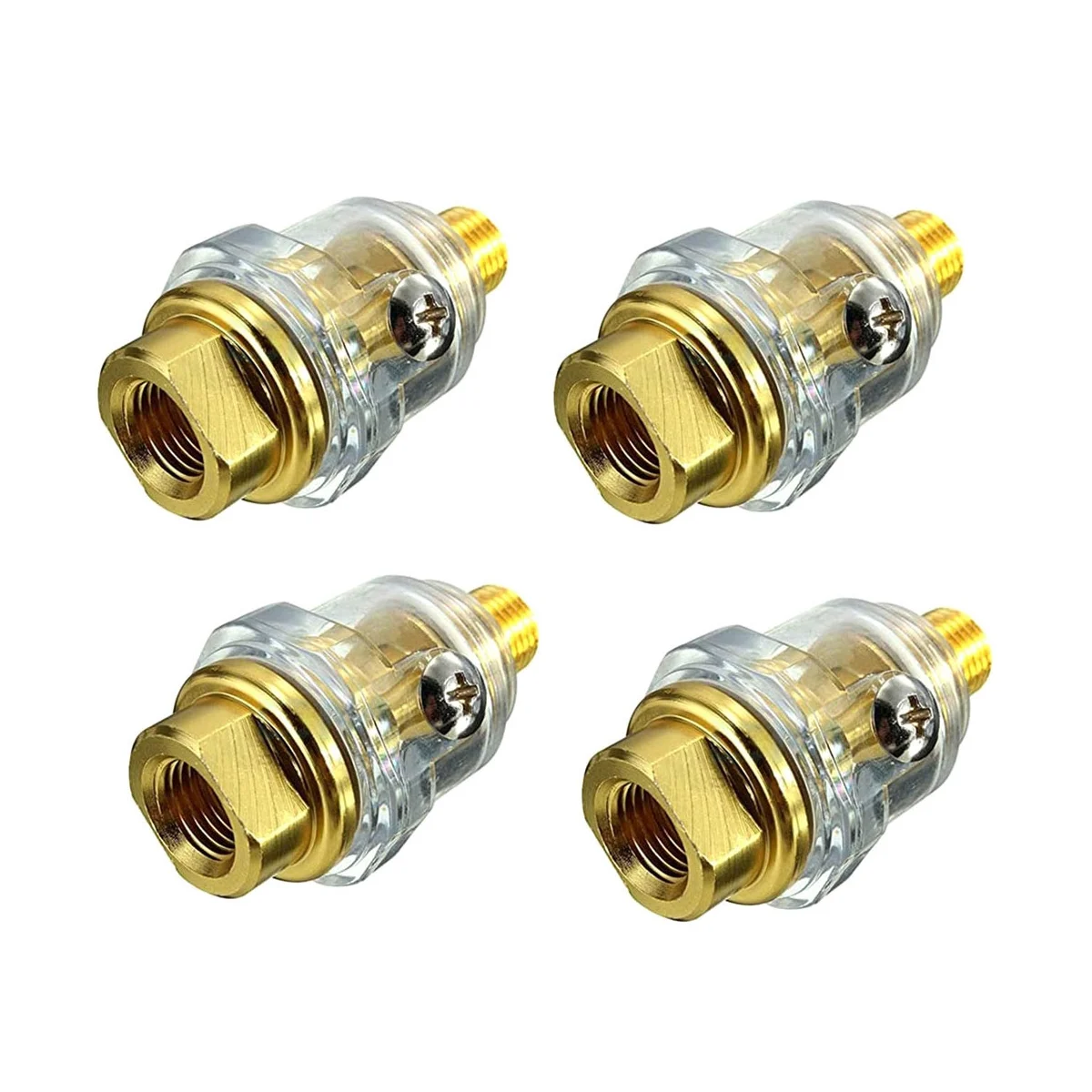 

4Pcs Mini Oiler Pneumatic Tool Accessories- 1/4Inch NPT Oiler Oil Lubricator for Air Compression Air Tool Oiler -Yellow