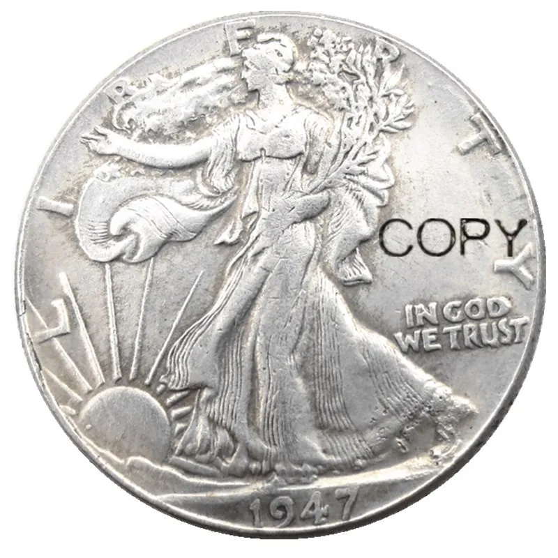 

US 1947 PSD Walking Liberty Half Dollar Silver Plated Copy Coins