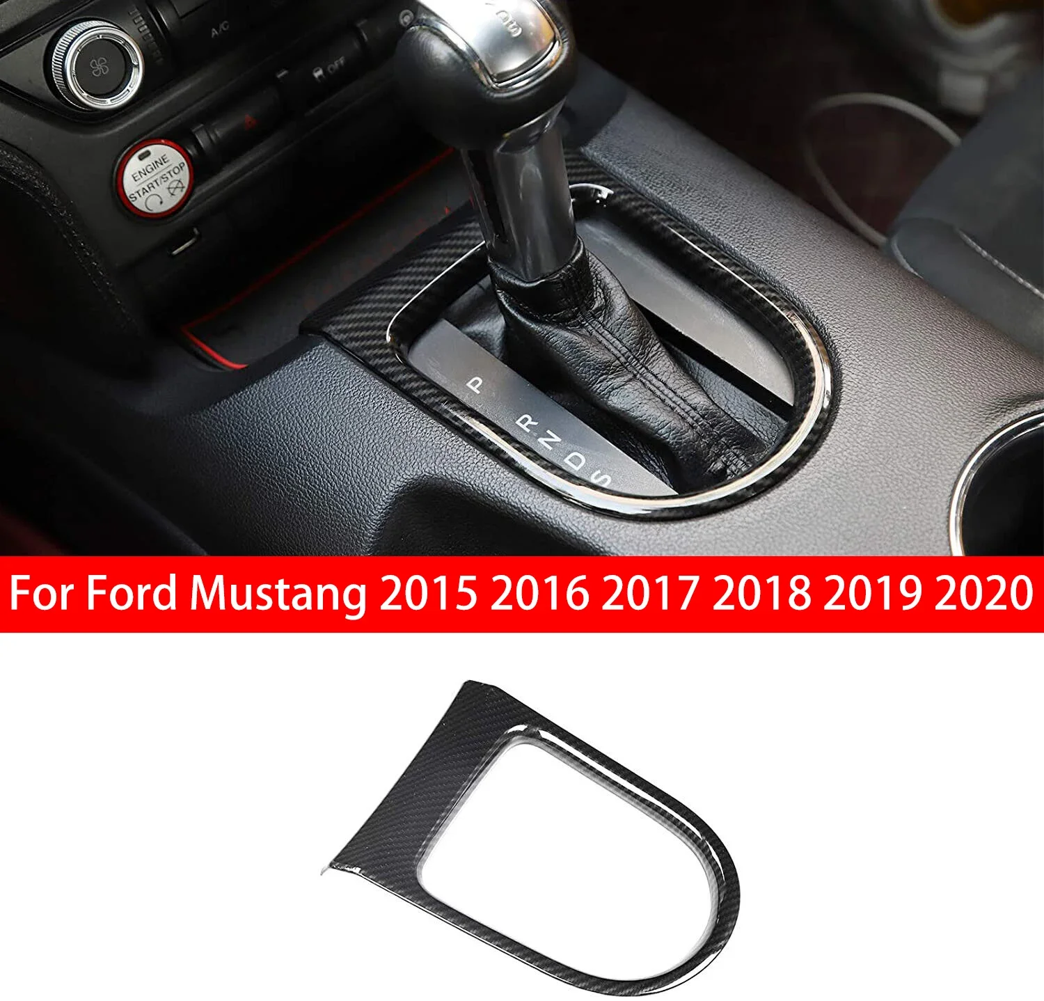 Для Ford Mustang 2015 2016 2017 2018 2019 2020 углеродное волокно ABS центральный интерьер автомобиля коробка переключения передач Панель крышка отделка декор стиль