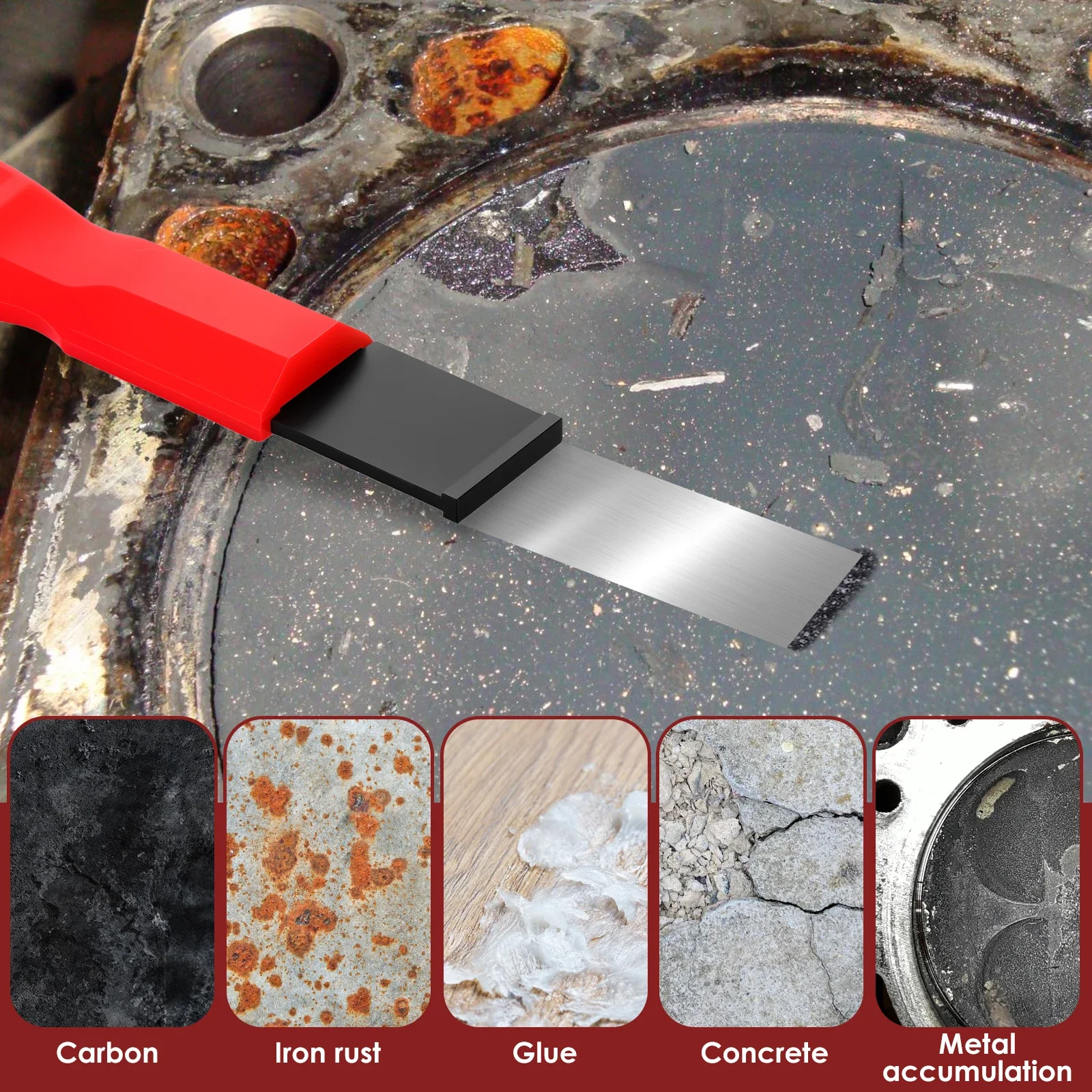 2Pcs Carbide Scraper Set Rust Removal Carbide Scraper Gasket Tool for removing gaskets carbon varnish glue concrete barnacles