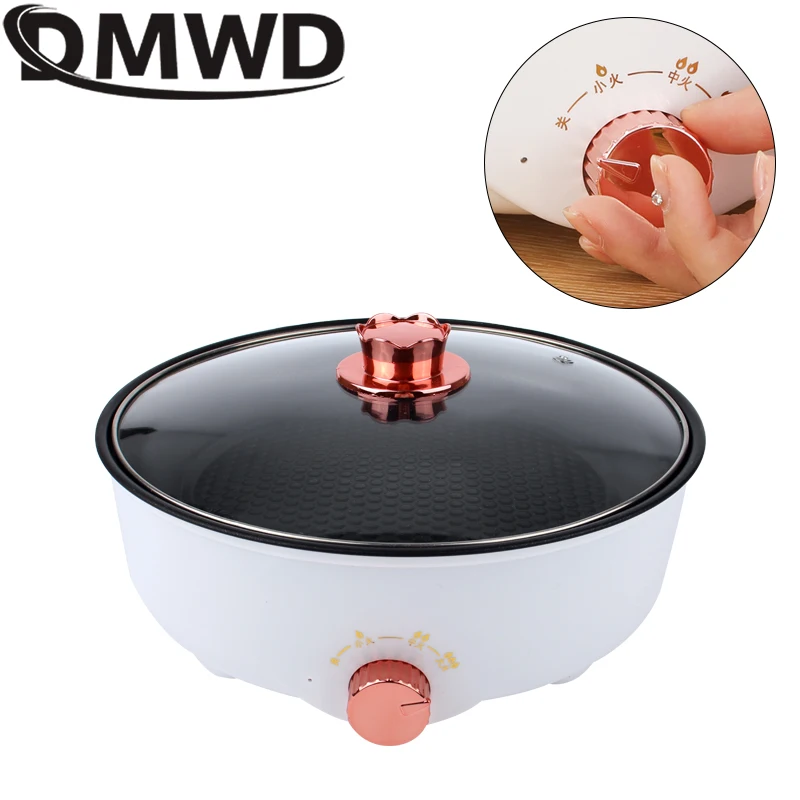 Multifunction Electric Barbecue Stove Steak Grill Non-stick Multicooker Skillet Eggs Soup Cooking Pot Hotpot Noodles Cooker EU 2