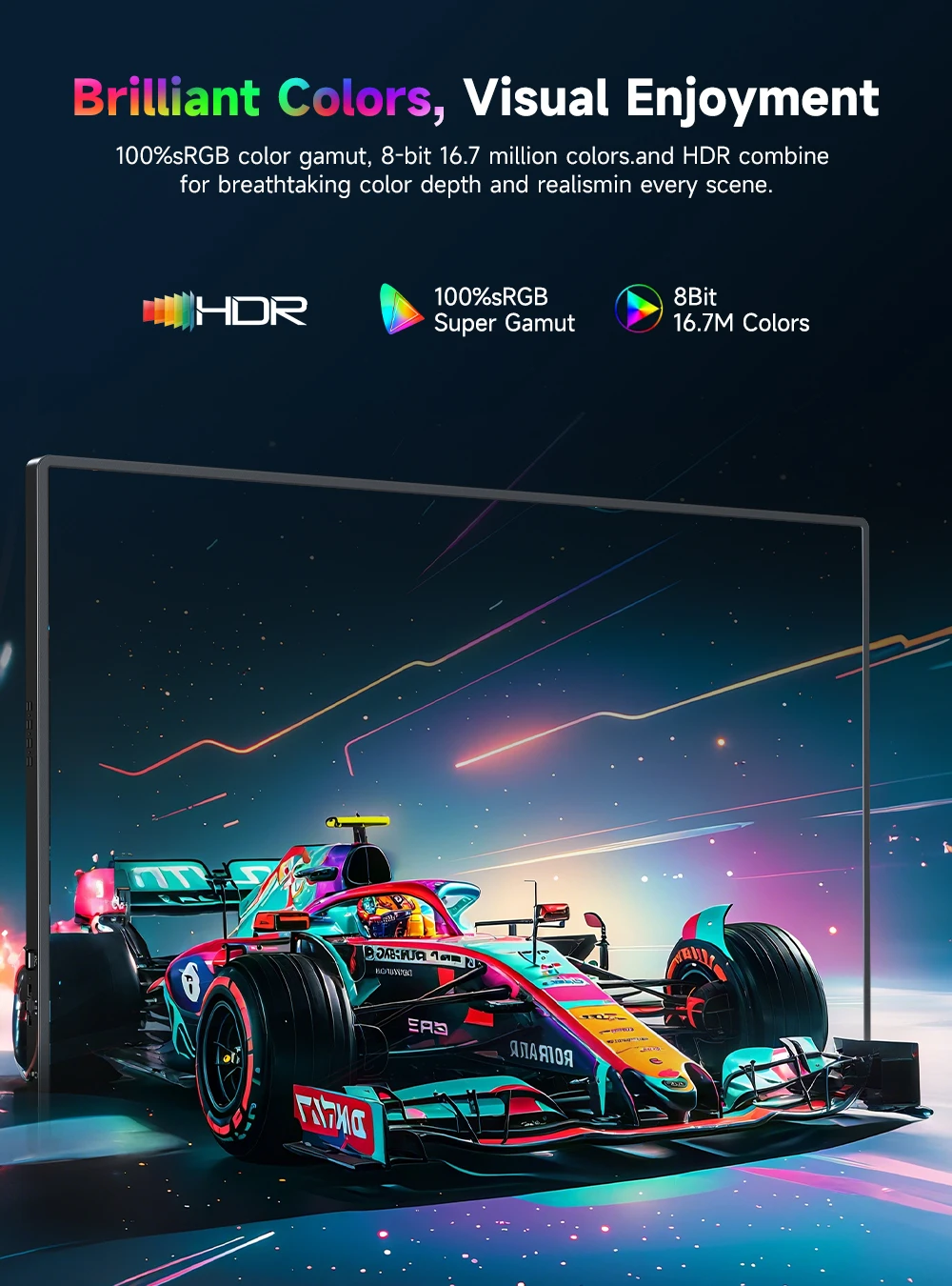 UPERFECT 16インチ 4K UHD ポータブルモニター 16:10 3840*2400P