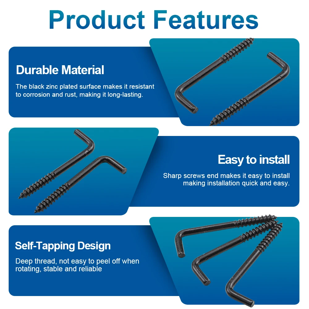 NINDEJIN 10/20pcs L Shaped Hooks Screw in Ceiling Hooks