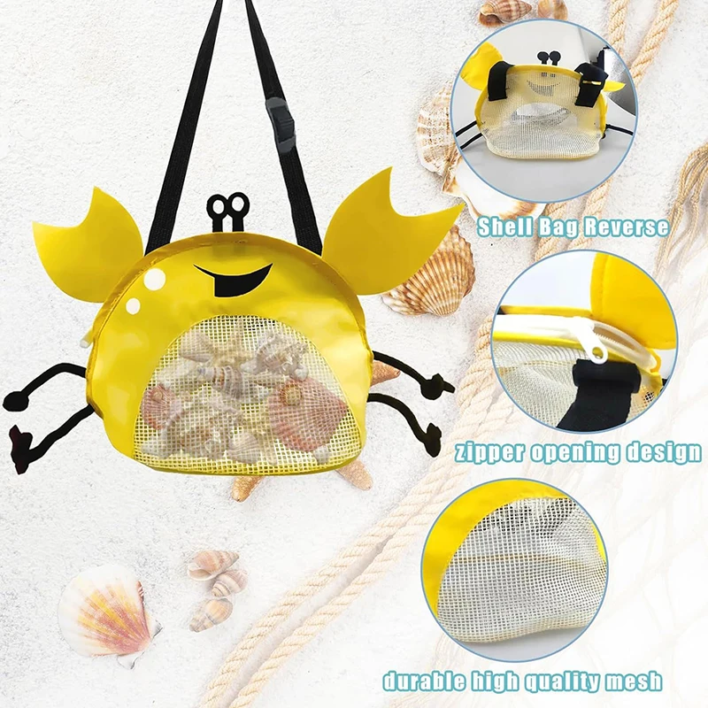 Dinosaur Beach Shell Bag Kids Beach Toys Playing Water Sand Crab Mesh Storage Shell Collecting Bag Beach Party Toys Accessories 4