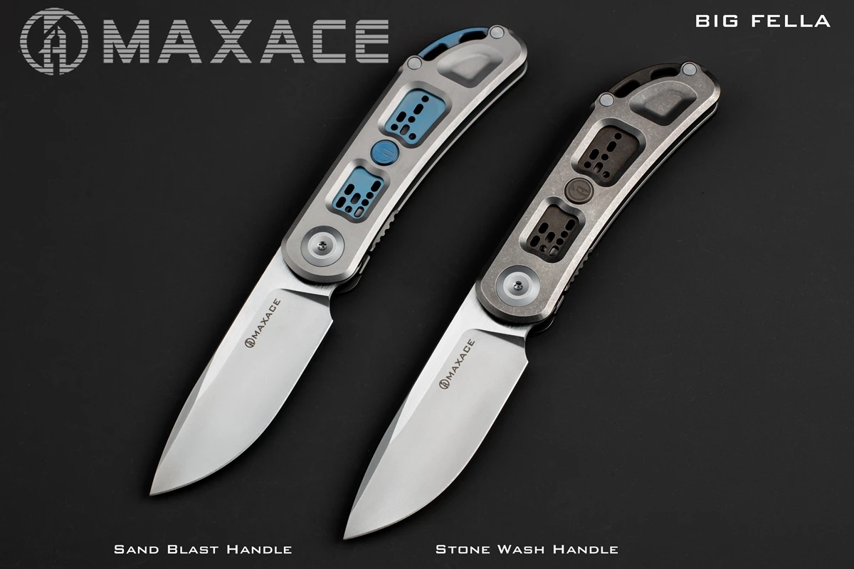

MAXACE Big Fella TC4 Handle CPM-MAGNACUT Blade Morse Code Folding Knife Outdoor Self-defense Tool Picnic Fruit Knife