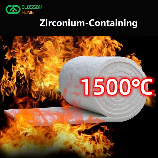 50x100cm Aluminum Silicate Ceramic Fiber Insulation Blanket Zirconium 1650  ℃ High Temperature Boiler Insulation Cotton Blanket