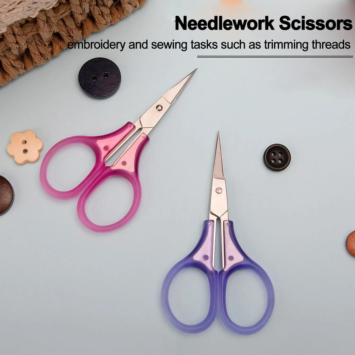 Sewing Scissors Small Craft Scissors 3 Tiny Travel Scissors with Cap Sharp Straight Fine Tips Mini Sewing Scissor for sewing scissors
