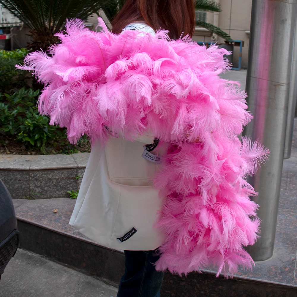 Large Customized Pink Ostrich Feathers Boa 10-18cm Ostrich Plume feather  Shawl Scarf 2Meter for Photo Stage Show Props - AliExpress